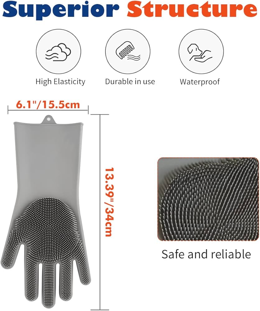Pet Hair Remover, Gentle Magic Pet Grooming Gloves, Efficient Deshedding Glove for Dogs