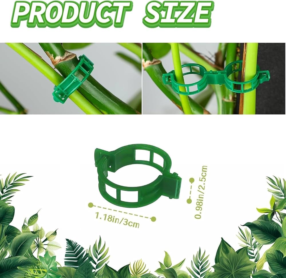 Pack of 100 Plant Support Clips, Garden Plant Support, Plant Clips for Climbing Plants
