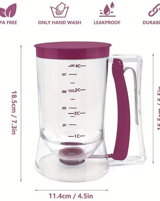 Handheld Pancake & Cupcake Batter Dispenser Measuring Cup - Problems Solved