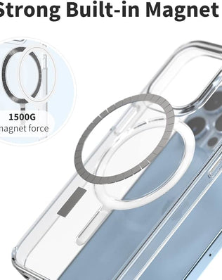 Shockproof iPhone Case with MagSafe, PC & TPU Clear Phone Case for iPhone 13 mini