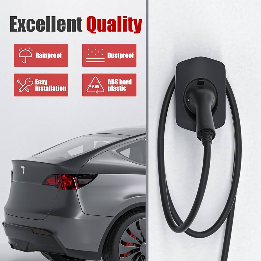 Wall Mount Charging Cable Type ABS Holder for Electric Car with IEC 62196-2 Plug