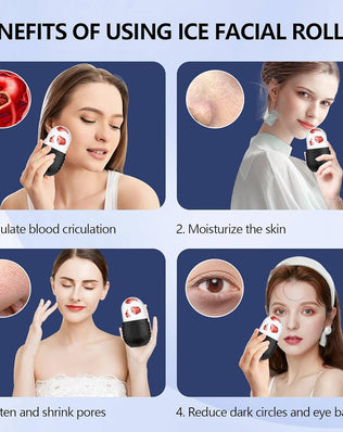 Ice Roller for Face and Eye, Silicone Ice Facial Roller Ice Holder, Face Ice Mold