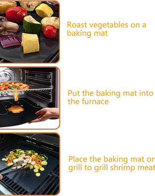 Pack of 4 Geebymol Oven Liner, Oven Liners for Fan Assisted Ovens, Non Stick BBQ