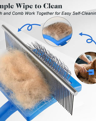 2PCS Slicker Brush for Dogs & Pet Comb, Professional Dog Grooming Brush