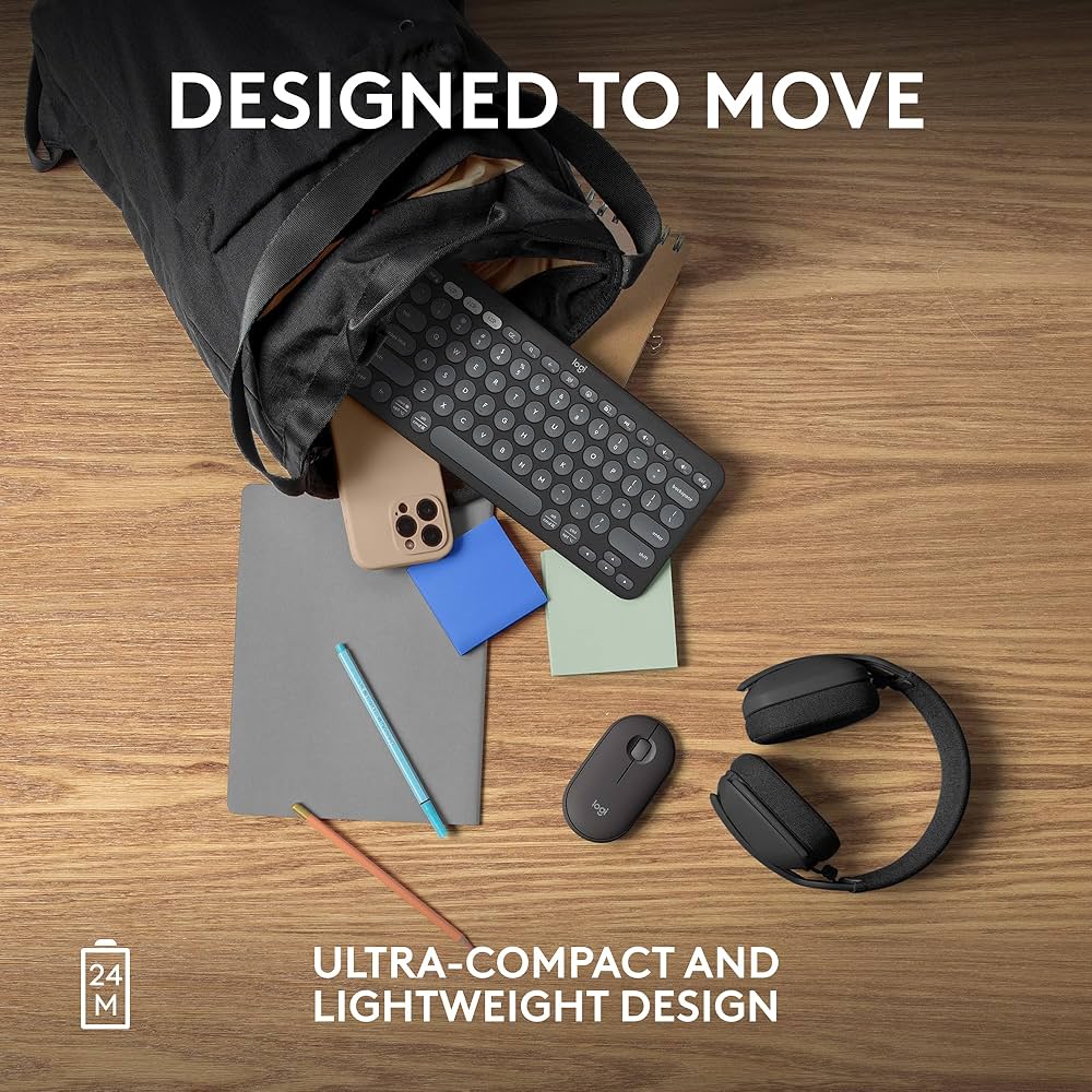 Logitech Pebble 2 M350s wireless Bluetooth mouse by Problems Solved, slim, portable, lightweight mouse with ergonomic design.