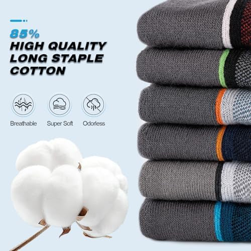 Problems Solved men's running socks with thick cushion, ankle trainer design, anti-blister cotton sports socks shown in the image.