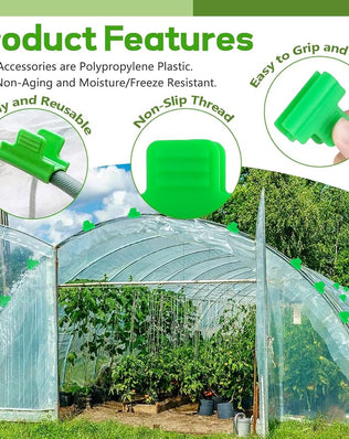 Pack of 50 Greenhouse Clamps, Diameter 11 mm Polytunnel Clip, Garden Plant Clips