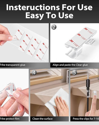 60pcs Cable Clips, Strong Self Adhesive Cable Clips, Adhesive Cable Management