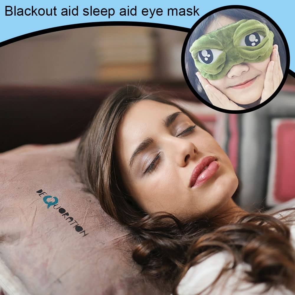 Sleep Mask,Eye Mask Cover for Sleeping Mask Blindfold Soft and Funny Sleep Eye 3D Frogs