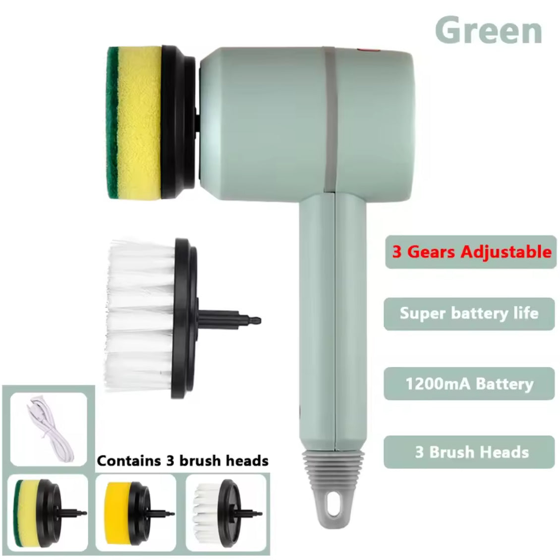 USB-Rechargeable Cordless Electric Cleaning Brush - Problems Solved