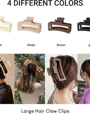 4 PCS Extra Large Claw Clips, 5 Inch Jumbo Large Hair Clips for Thick, Long, Curly Hair