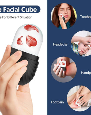 Ice Roller for Face and Eye, Silicone Ice Facial Roller Ice Holder, Face Ice Mold