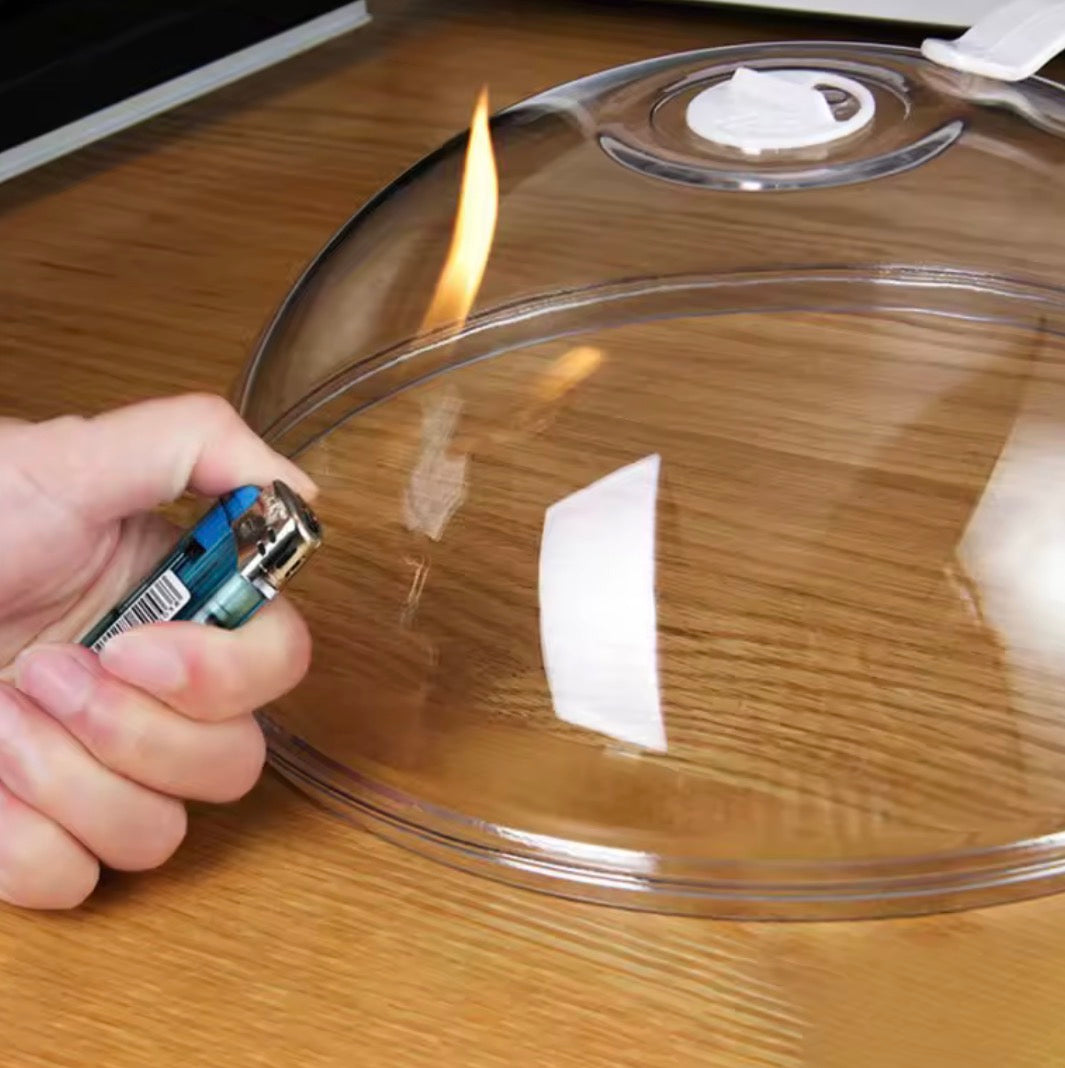 Problems Solved microwave food splash proof cover for household oven heating, protects against spills during microwave cooking.