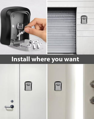 Problems Solved wall-mounted key safe lock box with numeric code for outdoor key storage, secure key holder for outdoor use.