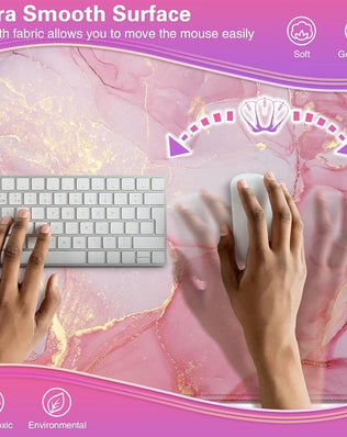Large Problems Solved gaming mouse mat, 900x400mm XXL desk protector with smooth surface for gaming and work.
