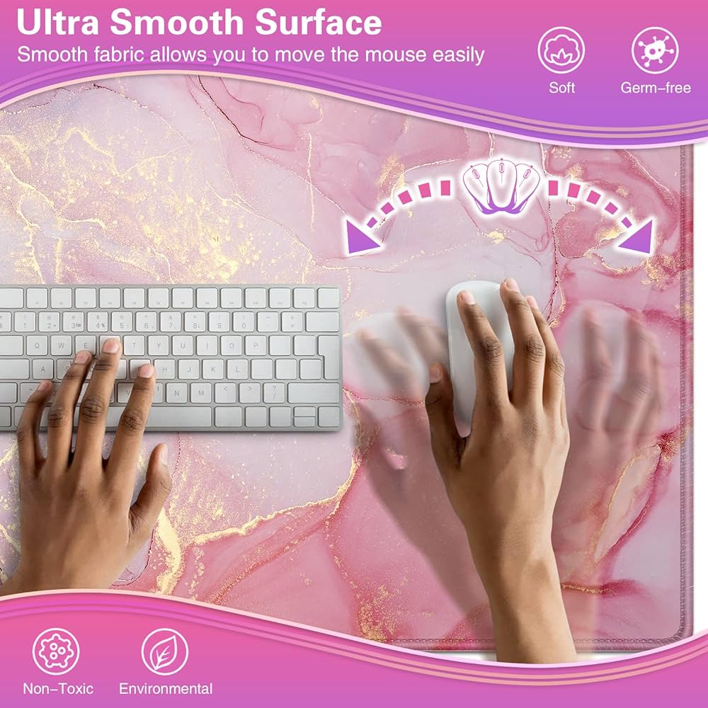 Large Problems Solved gaming mouse mat, 900x400mm XXL desk protector with smooth surface for gaming and work.
