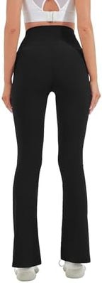 Problems Solved women's maternity flare leggings over the belly casual pregnancy yoga pants, soft and stretchy for comfort.