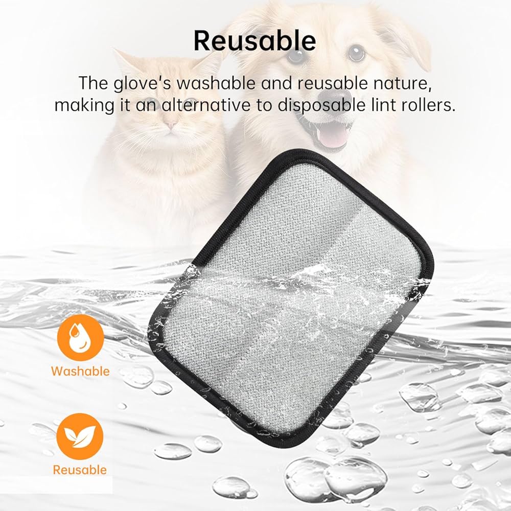 Static Pet Hair Remover Gloves, Reusable Electrostatic Pet Cat Dog Hair Removal Grooming