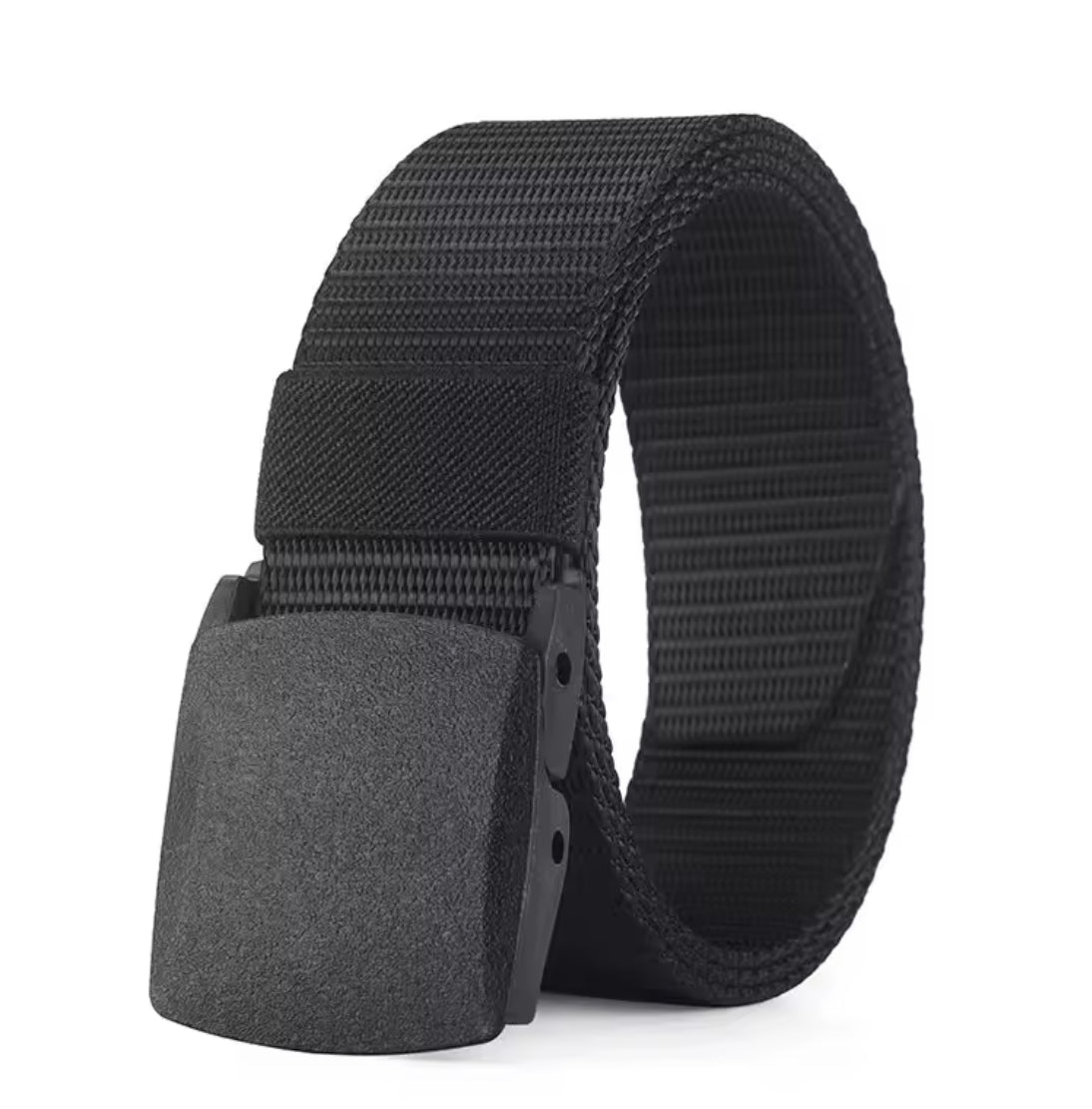 Men's casual outdoor canvas belt by Problems Solved with a metal-free buckle, featuring durable fabric and versatile design.