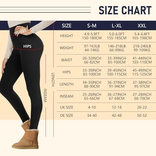 Warm women's thermal leggings by Problems Solved, high-waisted and thick for winter, shown in a close-up of the black leggings.
