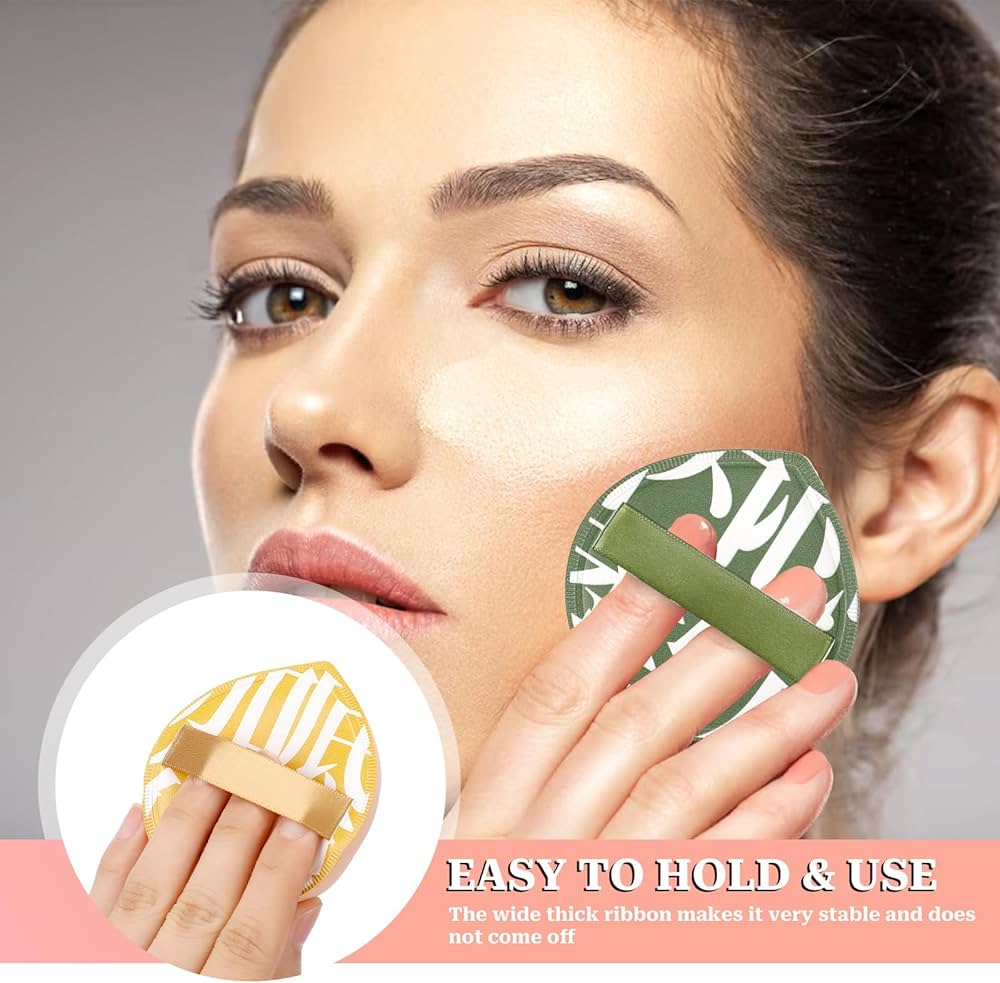 Set of four Problems Solved Korean makeup sponge puffs in teardrop shape for foundation, concealer, and powder application.
