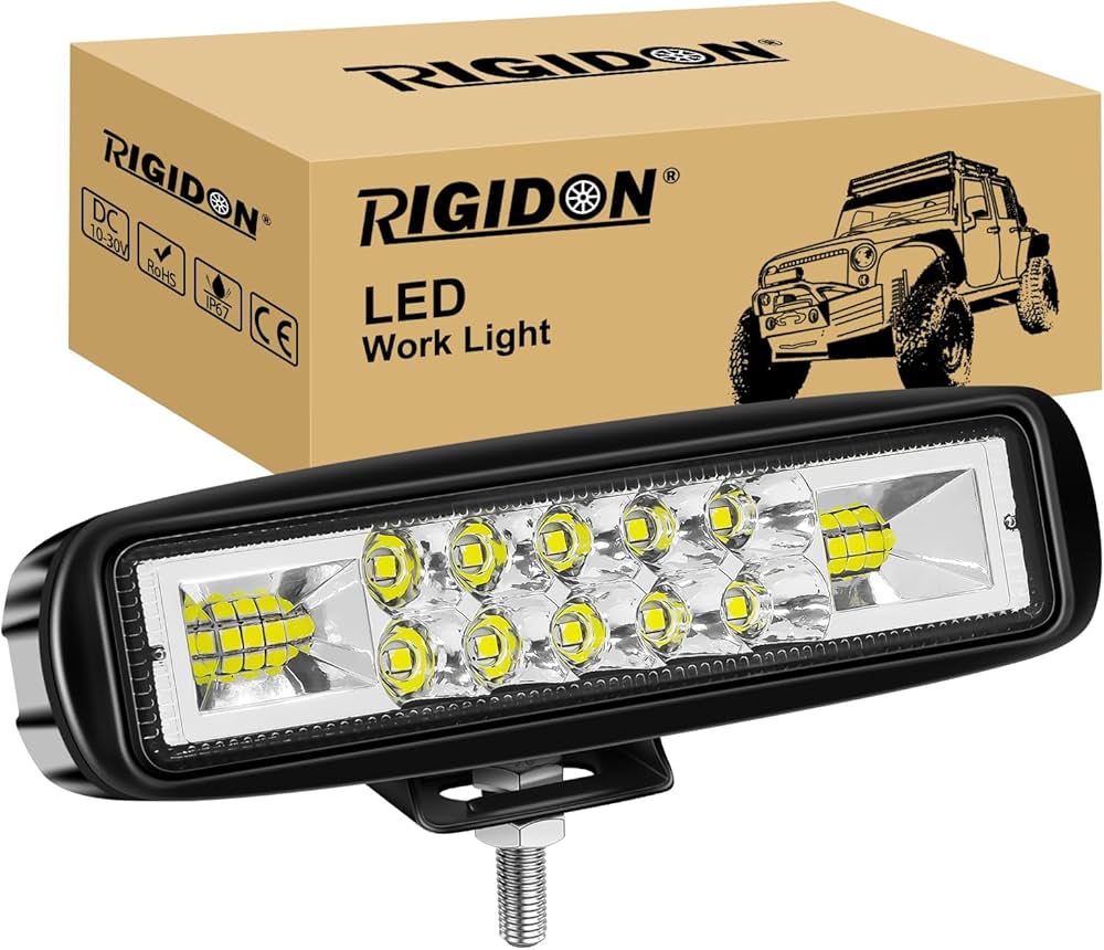 1 PCS Led Work Light Bar, 6 inch 24WSpot Flood Beam, 12V 24V Driving Lights Lamp