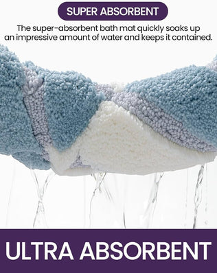Problems Solved non-slip bath mat, 40x60 cm, super absorbent washable bathroom rug with water-resistant surface.