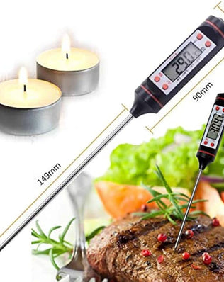 Problems Solved candle making wax melting turkey and chicken BBQ grill digital thermometer with LCD display and metal probe