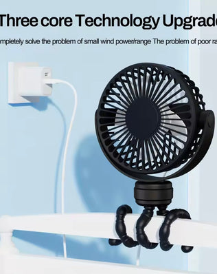 Problems Solved mini portable pram fan clipped onto a stroller, rechargeable and detachable small clip-on fan for baby strollers.