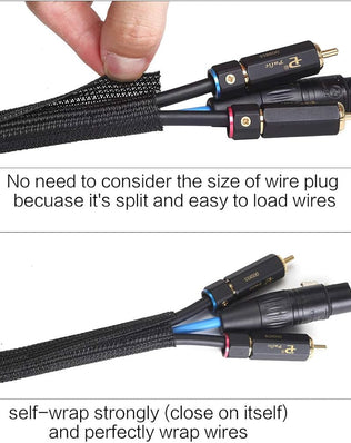 10ft - 1/2 inch Cord Protector Wire Loom Tubing Cable Sleeve Split Sleeving for USB Cord