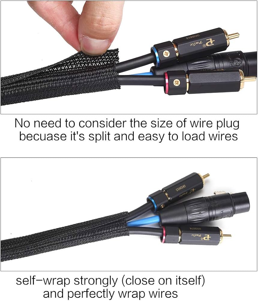 10ft - 1/2 inch Cord Protector Wire Loom Tubing Cable Sleeve Split Sleeving for USB Cord