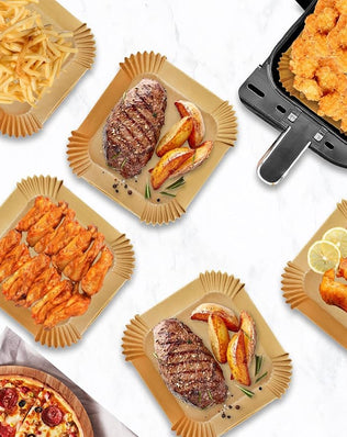 Disposable air fryer liners for Ninja Air Fryer MAX PRO AF180UK and AF14OUK, Problems Solved brand, shown in the image.