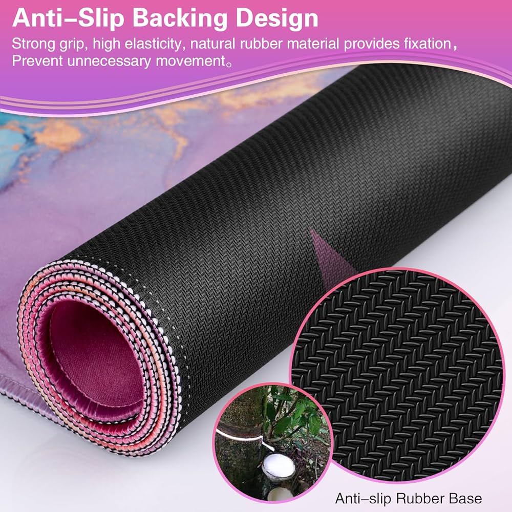 Large Problems Solved gaming mouse mat, 900x400mm XXL desk protector with smooth surface and durable rubber backing.