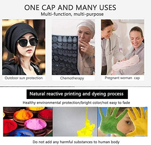 Slouchy Beanie Hat - Chemo Cancer Cotton Head Hat Sleep Cap Turban Headwear Stretch