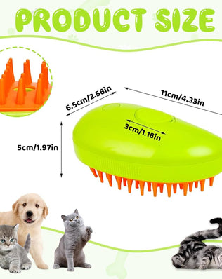 Steamy 3-in-1 Cat Steam Brush Self-Cleaning for Dogs & Cats, Massage Comb