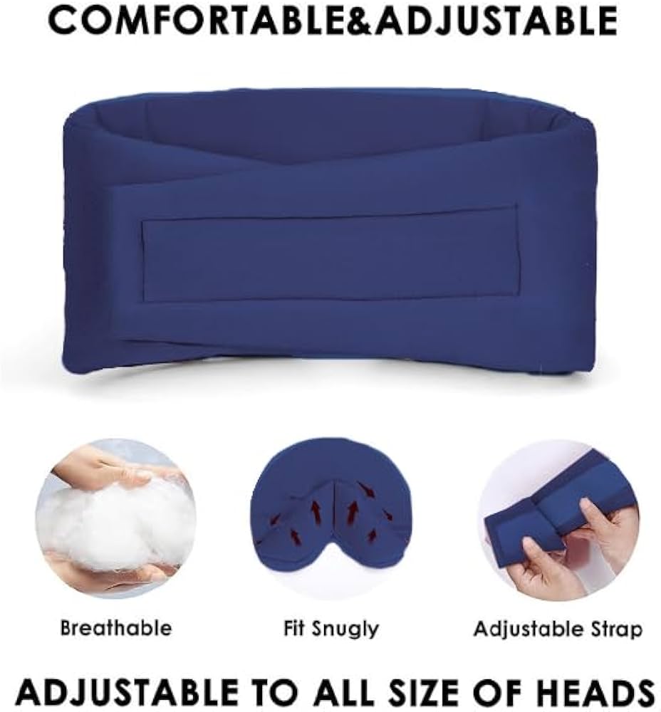 Problems Solved silk sleep mask with adjustable strap, 100% natural silk eye mask for women and men, soft and comfortable for restful sleep.