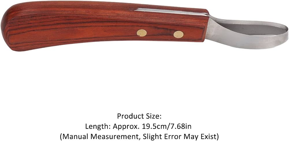 Hoof Knife, Hoof Cutting Knife with Wooden Handle, Farrier Tool for Horses