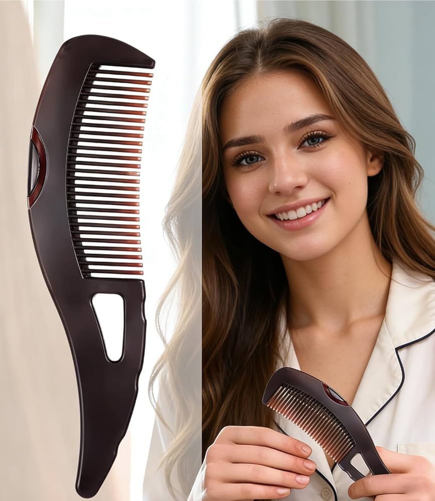 Dandruff Comb, Hollow Tooth, Detoxing, Scalp Psoriasis, Lice, Multifunctional, Brown