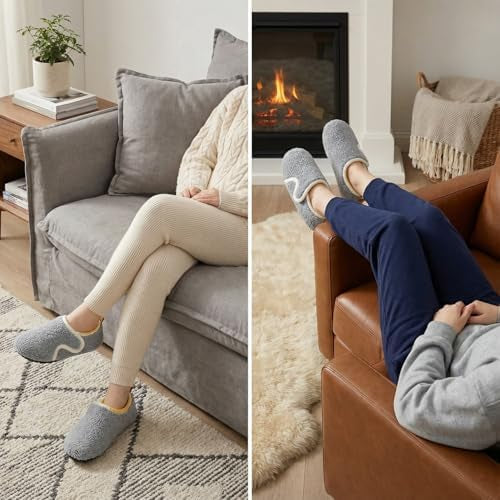 Solshine Women's Plush Closed Slippers Warm Non-Slip Slippers, gray, 40/41 EU