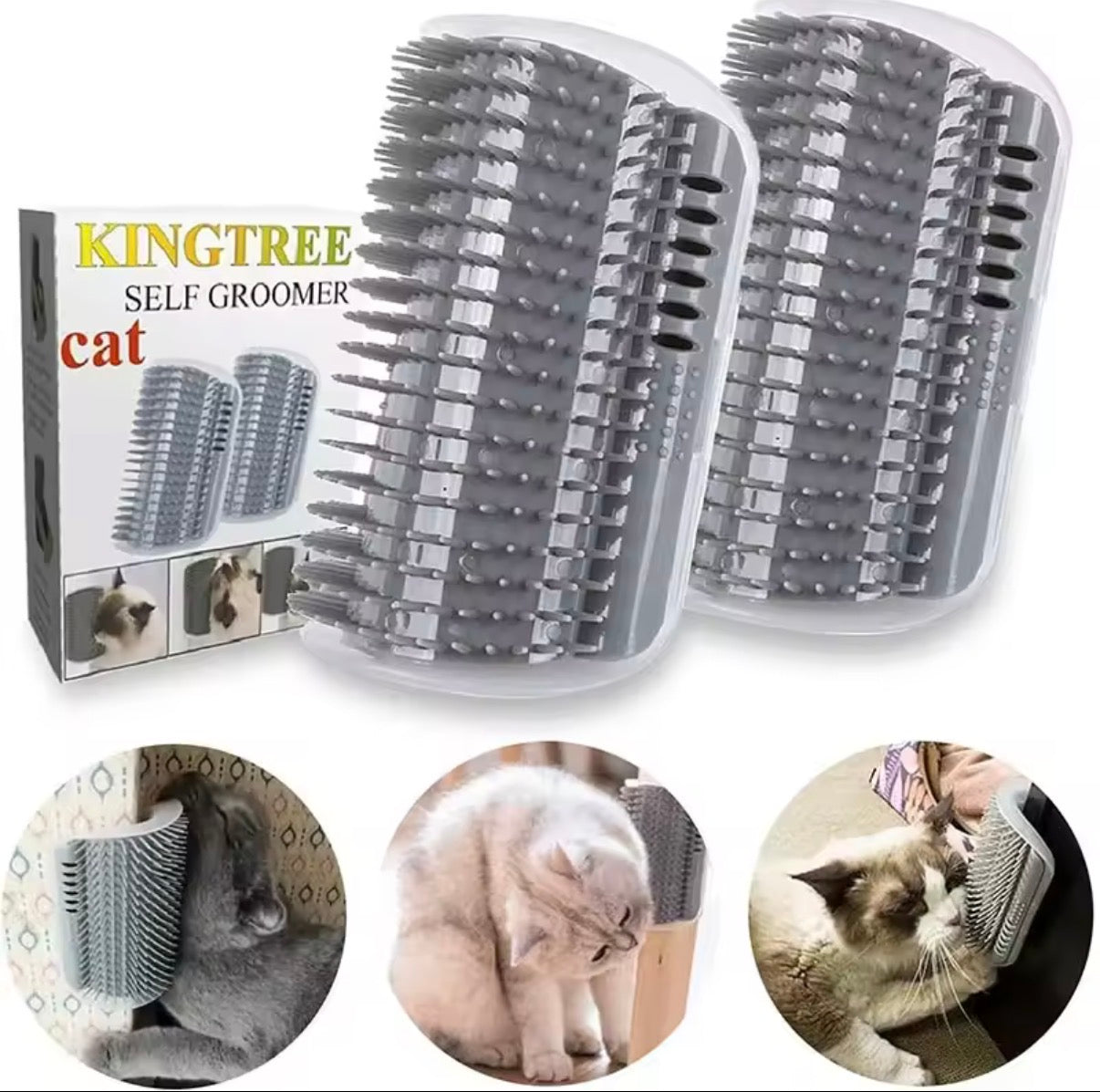 3.0 Softer Cat Self Groomer with Catnip, Dog Cat Corner Groomer