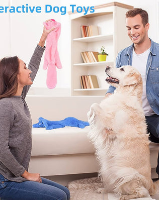 Interactive Dog Toy - No Stuffing Elephant Squeaky Chew Toy for Boredom