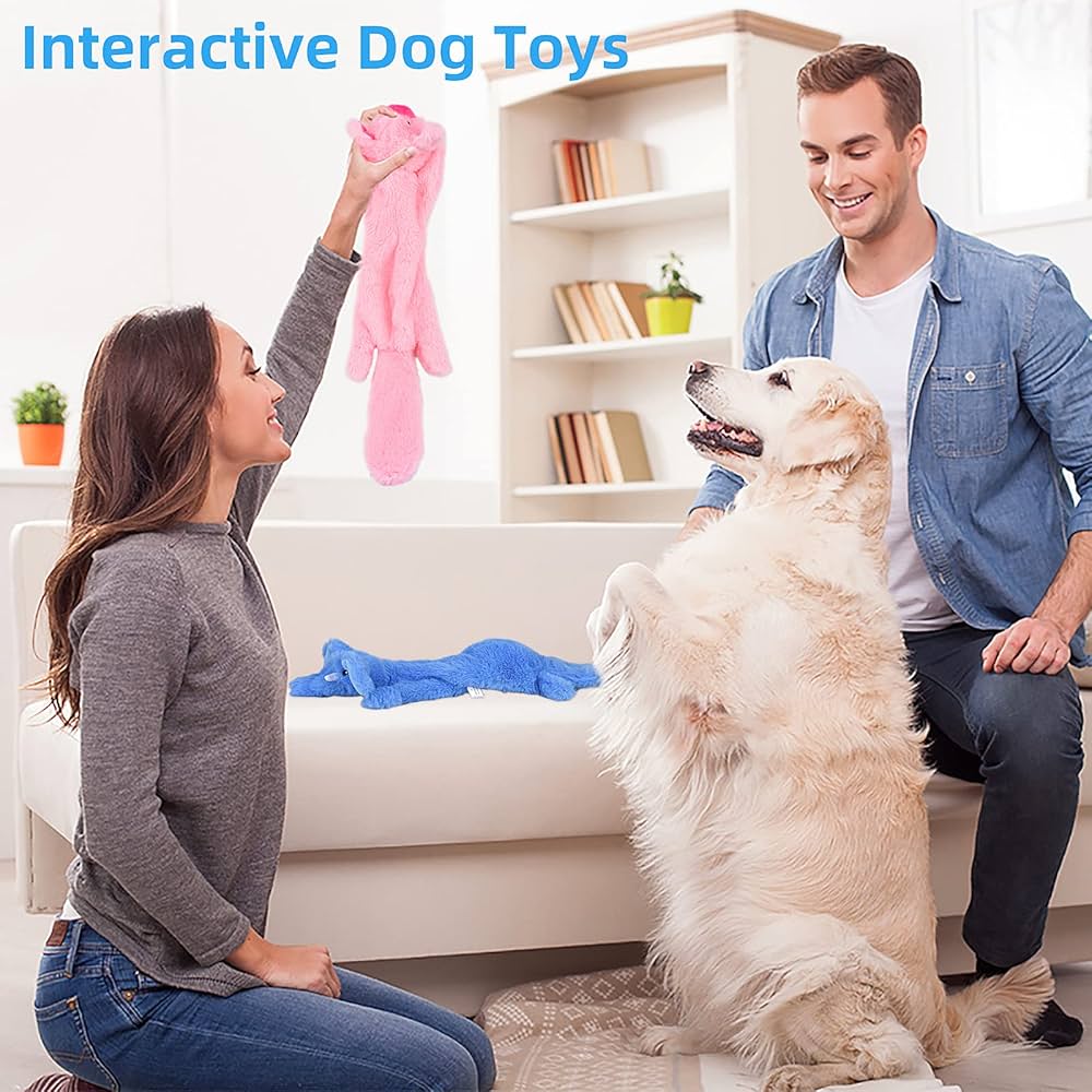 Interactive Dog Toy - No Stuffing Elephant Squeaky Chew Toy for Boredom