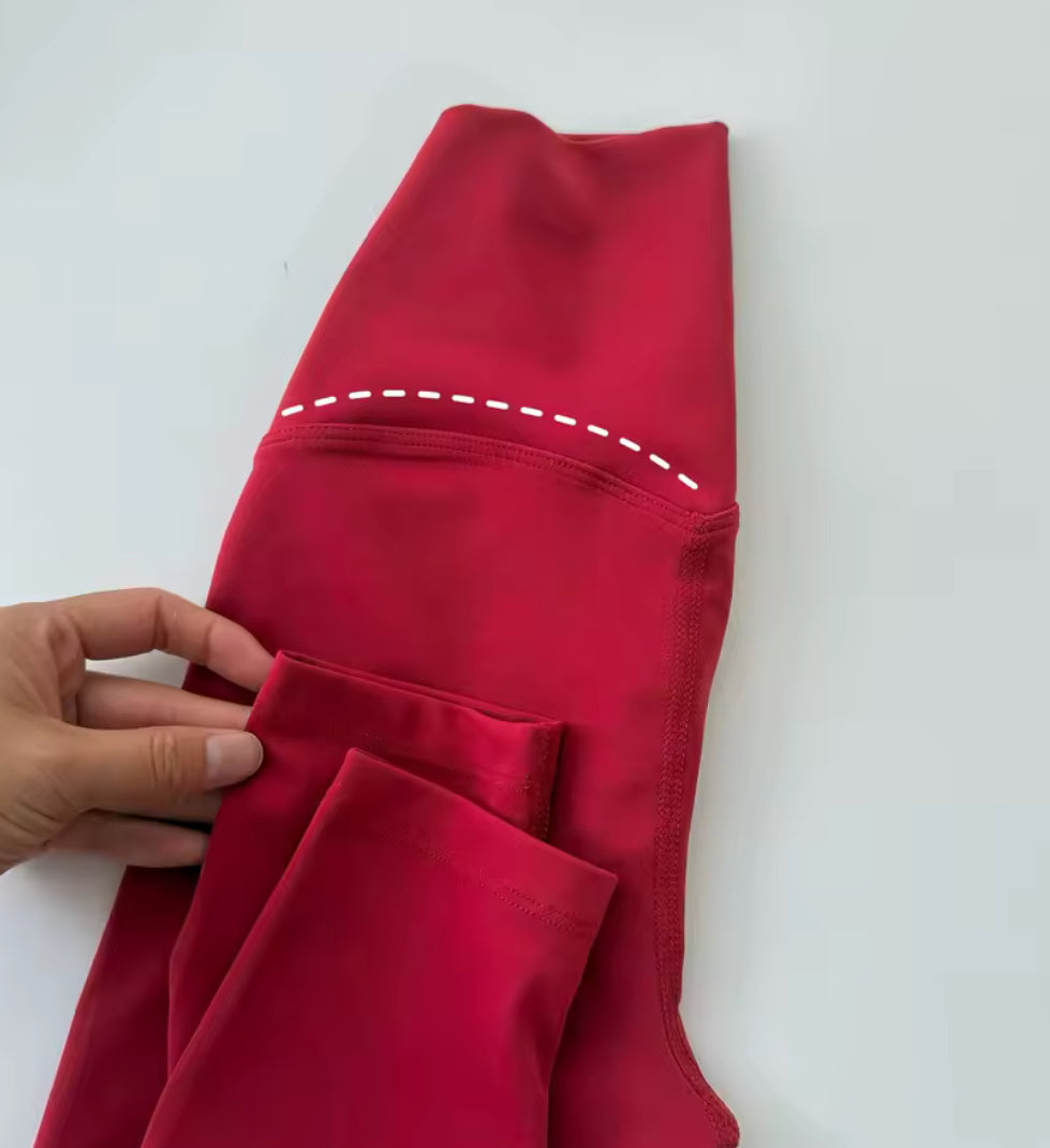 Women's high waist elastic fitness pants by Problems Solved, solid color, tight fit, and sexy line design for active wear.