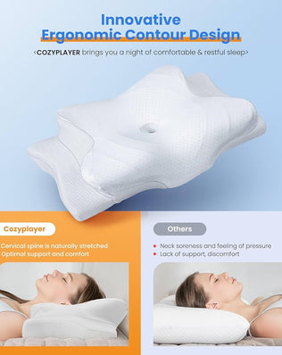 Ultra Pain Relief Cooling Pillow for Neck Support, Adjustable Cervical Pillow Cozy Sleeping
