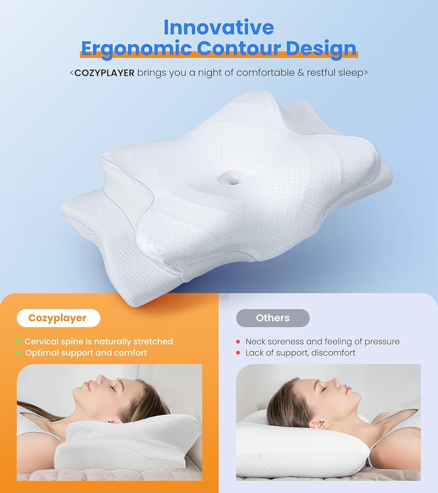 Ultra Pain Relief Cooling Pillow for Neck Support, Adjustable Cervical Pillow Cozy Sleeping