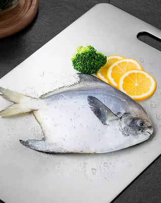Problems Solved stainless steel 3-piece cutting board set with non-slip bases, dishwasher safe and durable kitchen boards.