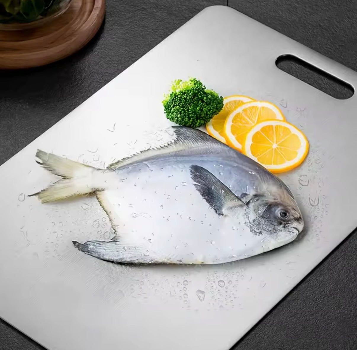 Problems Solved stainless steel 3-piece cutting board set with non-slip bases, dishwasher safe and durable kitchen boards.