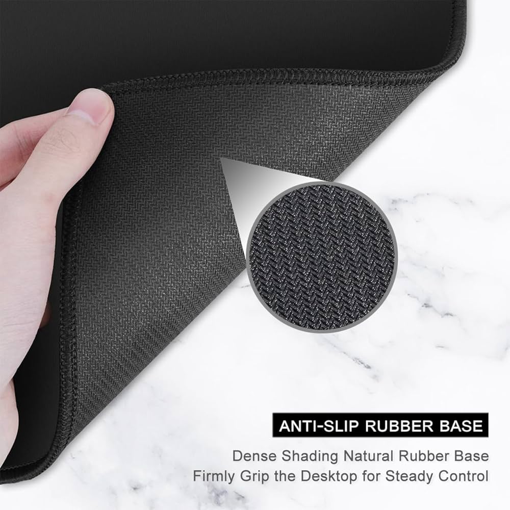Large Problems Solved gaming mouse pad, full desk XXL extended waterproof mat with smooth surface and vibrant design, 35 by 15 inches.