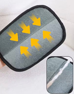 Problems Solved pet hair remover cat grooming gloves, double-sided fur gloves with flexible design for effective pet hair removal.