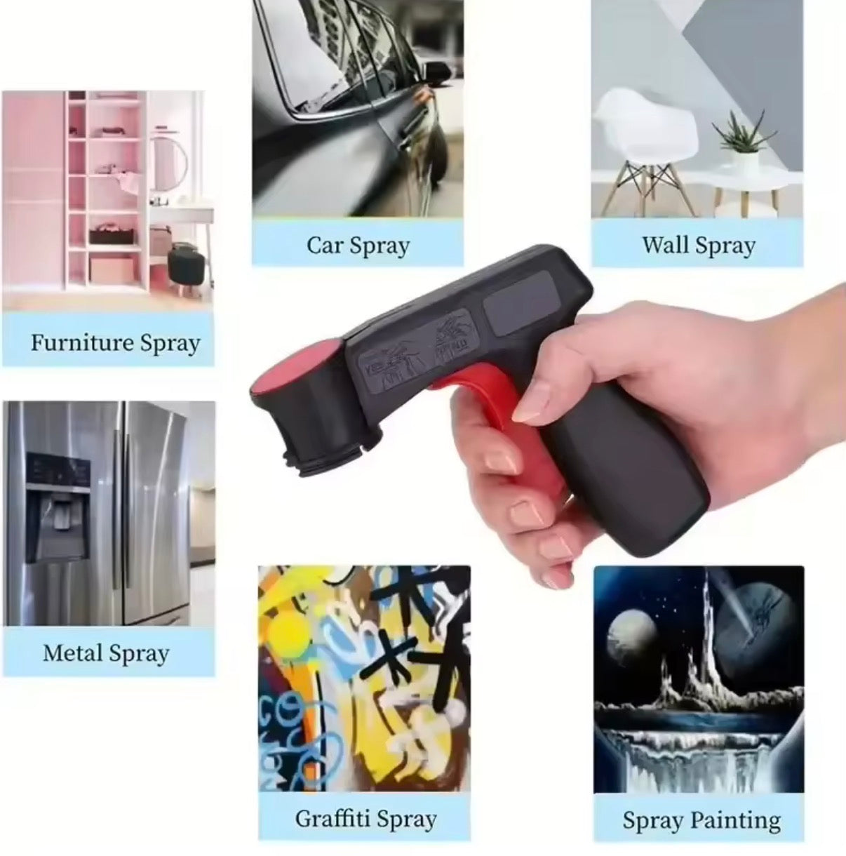 1 Pcs Plastic Portable Spray Paint Handle, Universal Reusable